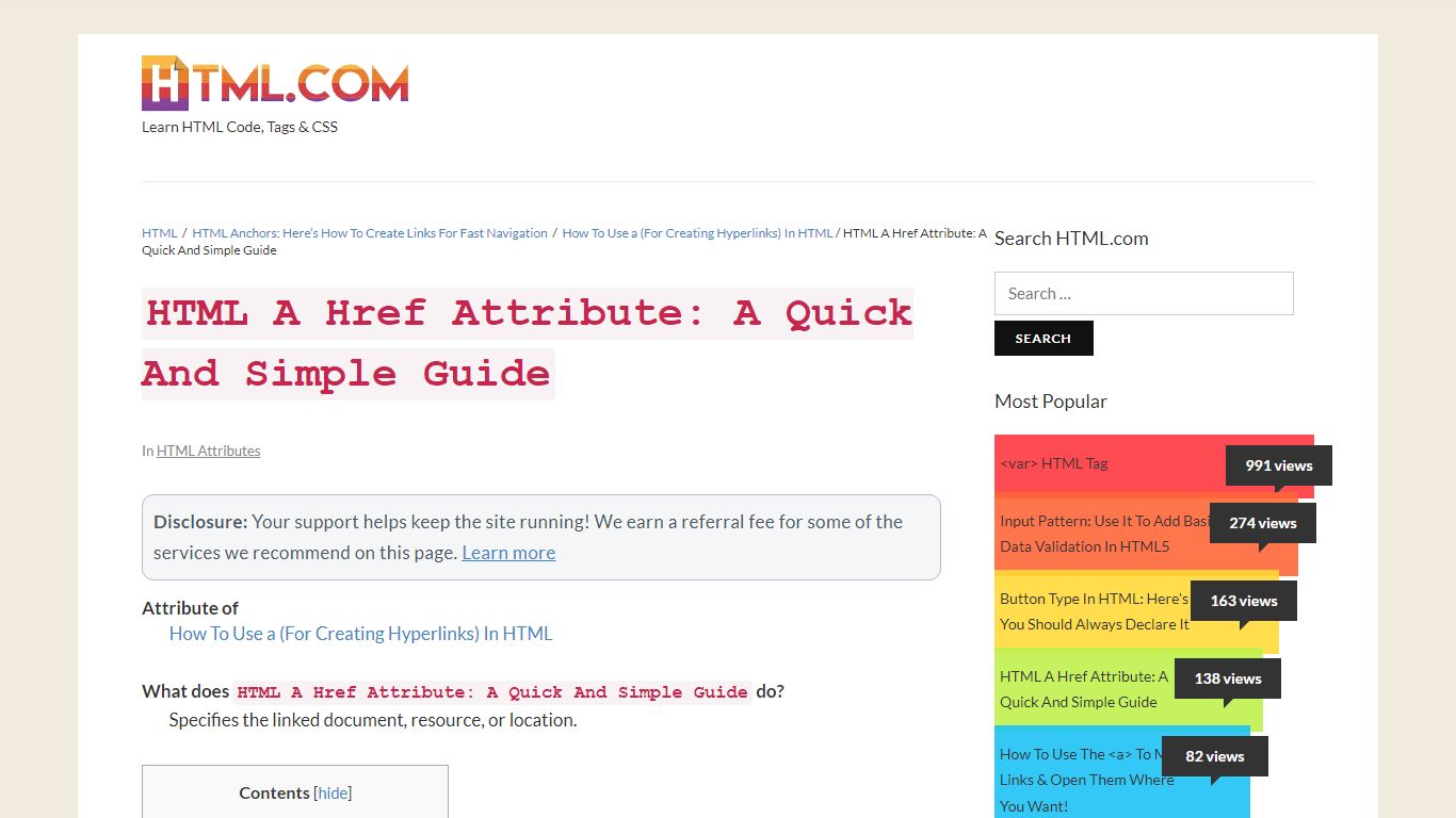 HTML A Href Attribute: A Quick And Simple Guide